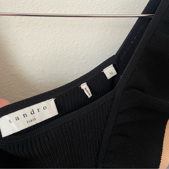 Sandro Paris Tristian Frill Ruffle Knit Dress in Size FR 36 US 4 Small - Picture 6 of 8